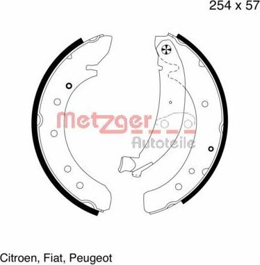 Metzger MG 620 - Set saboti frana aaoparts.ro