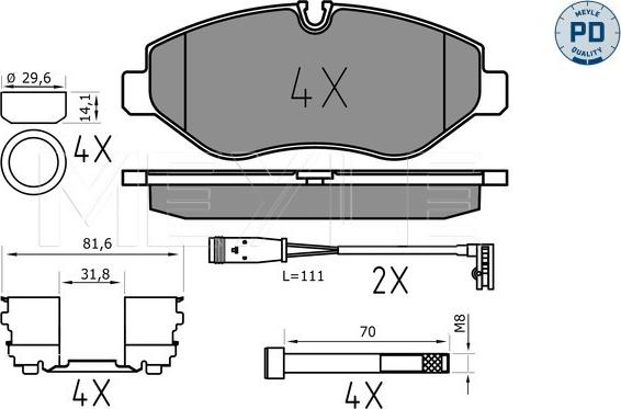 Meyle 025 291 9220/PD - Set placute frana,frana disc aaoparts.ro