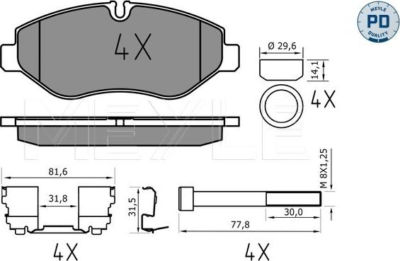 Meyle 025 292 2920/PD - Set placute frana,frana disc aaoparts.ro