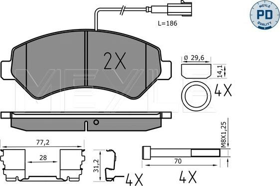 Meyle 025 244 6619-1/PD - Set placute frana,frana disc aaoparts.ro