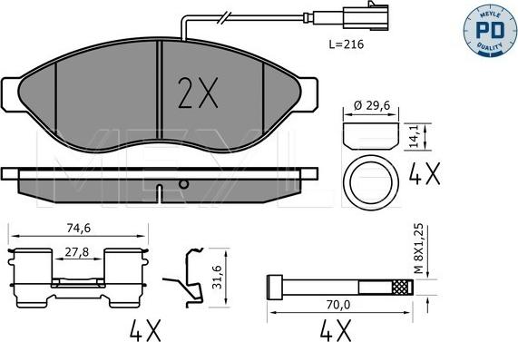 Meyle 025 244 6819-1/PD - Set placute frana,frana disc aaoparts.ro