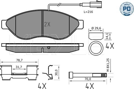 Meyle 025 244 6819-2/PD - Set placute frana,frana disc aaoparts.ro