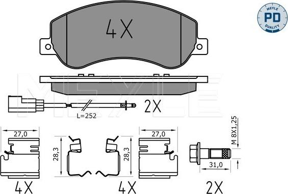 Meyle 025 244 8419/PD - Set placute frana,frana disc aaoparts.ro