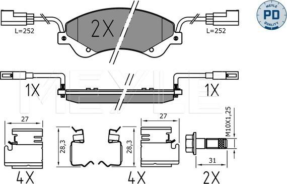 Meyle 025 244 8518/PD - Set placute frana,frana disc aaoparts.ro