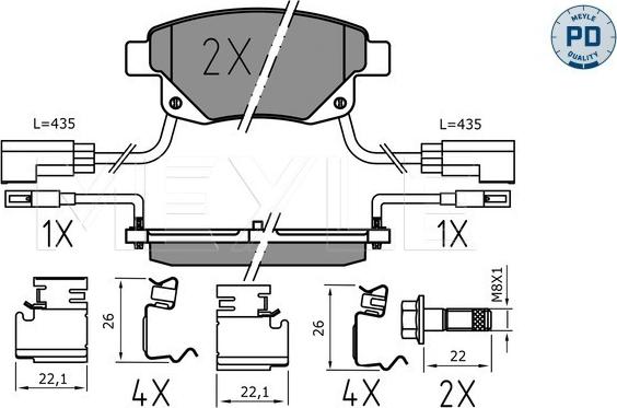 Meyle 025 244 8617/PD - Set placute frana,frana disc aaoparts.ro