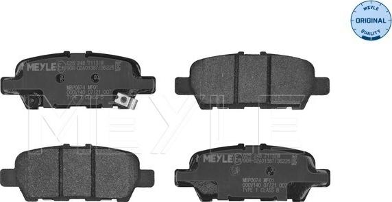 Meyle 025 248 7113/W - Set placute frana,frana disc aaoparts.ro