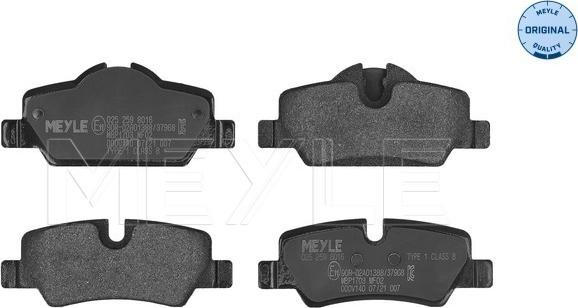 Meyle 025 259 8016 - Set placute frana,frana disc aaoparts.ro