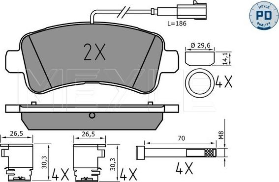 Meyle 025 259 8721/PD - Set placute frana,frana disc aaoparts.ro