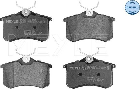 Meyle 025 209 6115 - Set placute frana,frana disc aaoparts.ro