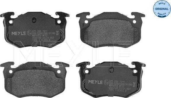 Meyle 025 209 7311 - Set placute frana,frana disc aaoparts.ro