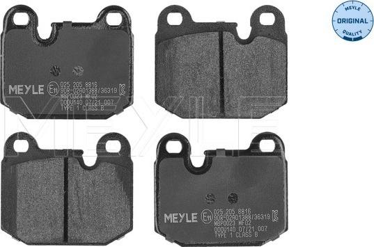 Meyle 025 205 8816 - Set placute frana,frana disc aaoparts.ro