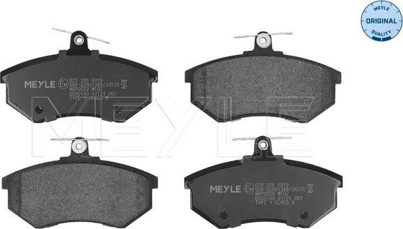 Meyle 025 206 6919 - Set placute frana,frana disc aaoparts.ro