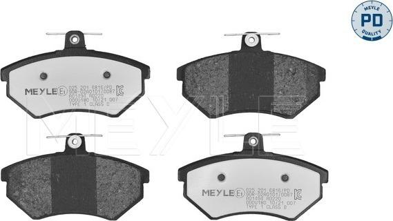 Meyle 025 201 6816/PD - Set placute frana,frana disc aaoparts.ro