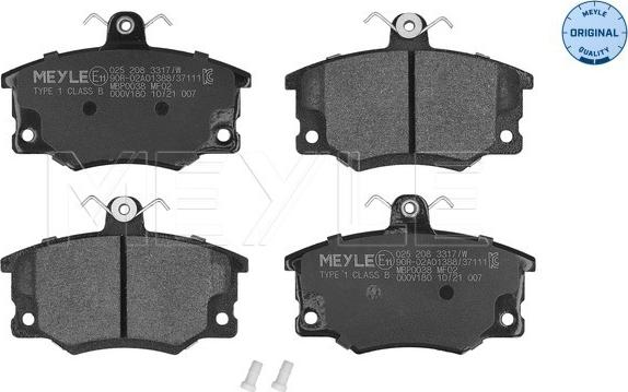 Meyle 025 208 3317/W - Set placute frana,frana disc aaoparts.ro