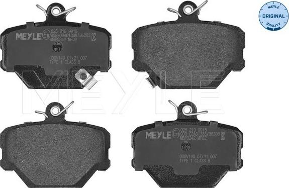 Meyle 025 219 9915 - Set placute frana,frana disc aaoparts.ro