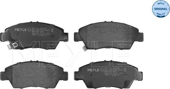 Meyle 025 216 9416/W - Set placute frana,frana disc aaoparts.ro