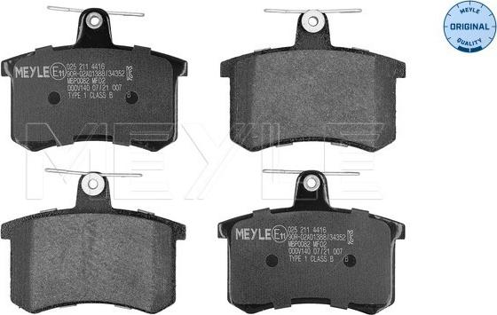 Meyle 025 211 4416 - Set placute frana,frana disc aaoparts.ro