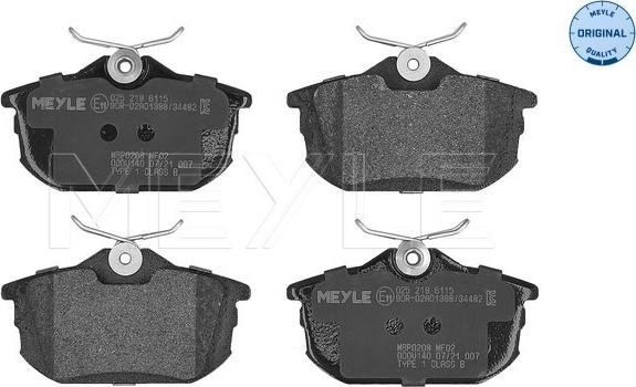 Meyle 025 218 6115 - Set placute frana,frana disc aaoparts.ro