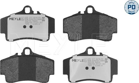 Meyle 025 217 9216/PD - Set placute frana,frana disc aaoparts.ro