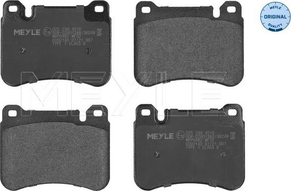 Meyle 025 239 4516 - Set placute frana,frana disc aaoparts.ro