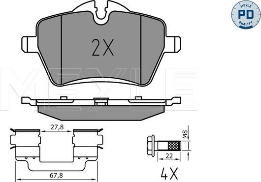 Meyle 025 239 8418/PD - Set placute frana,frana disc aaoparts.ro