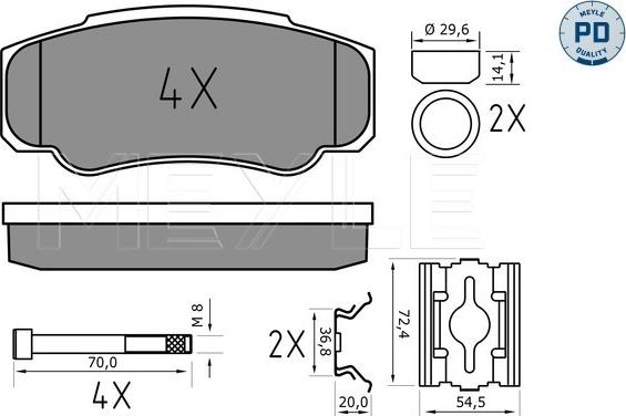 Meyle 025 239 2120/PD - Set placute frana,frana disc aaoparts.ro