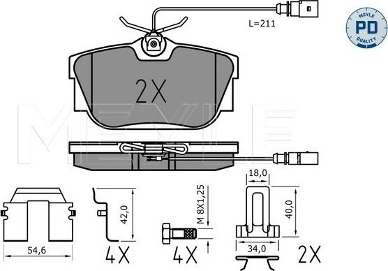 Meyle 025 234 4616/PD - Set placute frana,frana disc aaoparts.ro