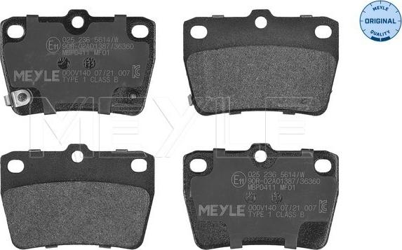 Meyle 025 236 5614/W - Set placute frana,frana disc aaoparts.ro