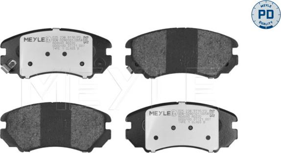 Meyle 025 238 9116/PD - Set placute frana,frana disc aaoparts.ro