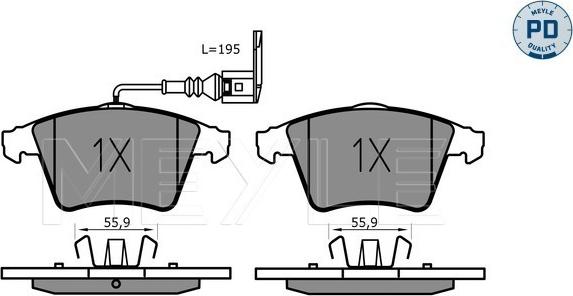 Meyle 025 237 4618/PD - Set placute frana,frana disc aaoparts.ro