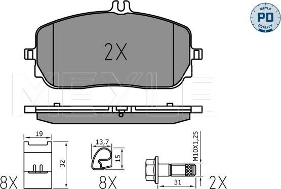 Meyle 025 229 4419/PD - Set placute frana,frana disc aaoparts.ro