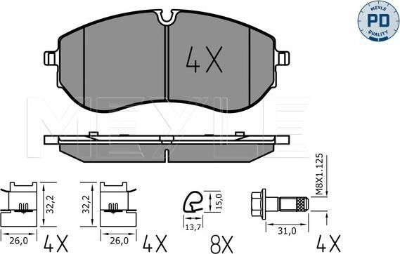 Meyle 025 224 9320/PD - Set placute frana,frana disc aaoparts.ro