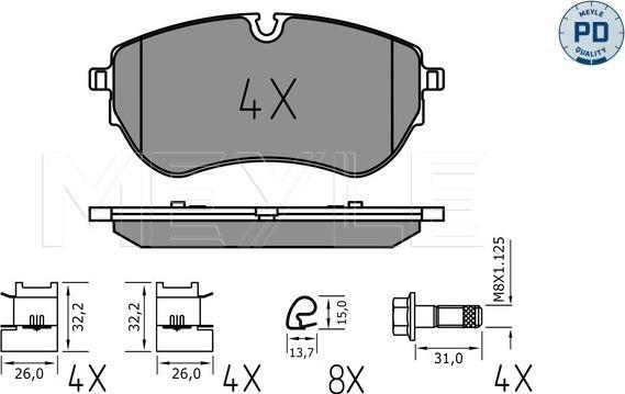 Meyle 025 226 4420/PD - Set placute frana,frana disc aaoparts.ro