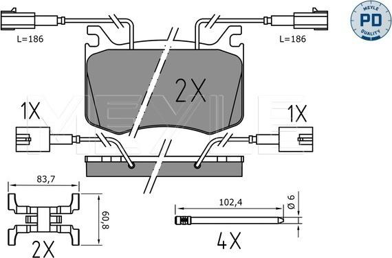 Meyle 025 220 9115/PD - Set placute frana,frana disc aaoparts.ro