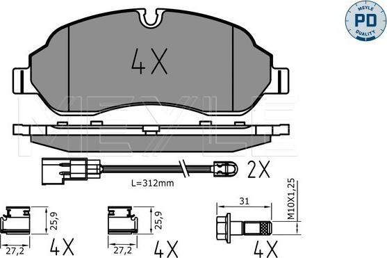 Meyle 025 220 3417/PD - Set placute frana,frana disc aaoparts.ro