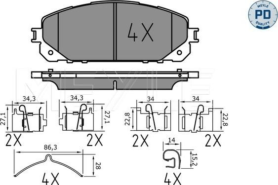 Meyle 025 220 7018/PD - Set placute frana,frana disc aaoparts.ro