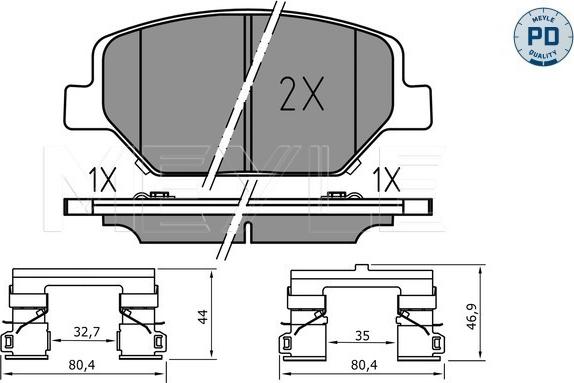 Meyle 025 221 3819/PD - Set placute frana,frana disc aaoparts.ro