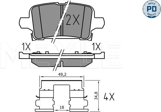 Meyle 025 221 2917/PD - Set placute frana,frana disc aaoparts.ro