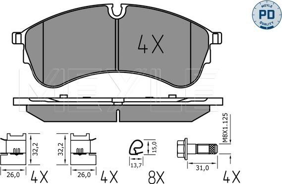 Meyle 025 221 7821/PD - Set placute frana,frana disc aaoparts.ro