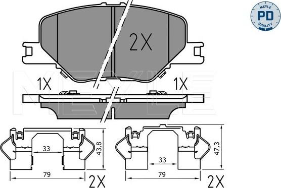 Meyle 025 228 3819/PD - Set placute frana,frana disc aaoparts.ro