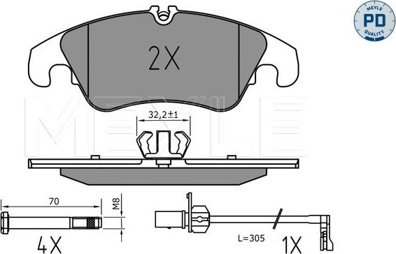 Meyle 025 222 5219/PD - Set placute frana,frana disc aaoparts.ro