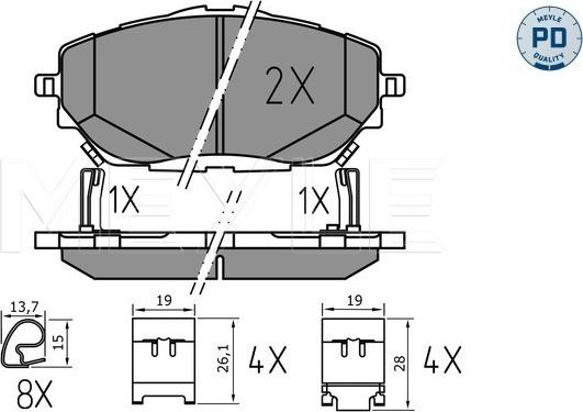 Meyle 025 227 8218/PD - Set placute frana,frana disc aaoparts.ro