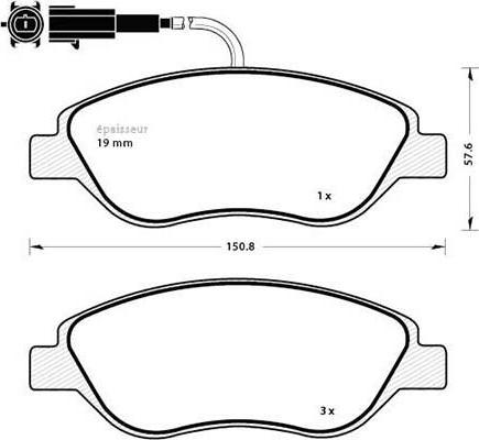 Valeo 302501 - Set placute frana,frana disc aaoparts.ro