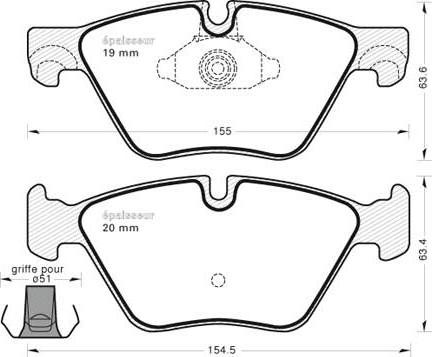 BMW (BRILLIANCE) 6 860 242 - Set placute frana,frana disc aaoparts.ro