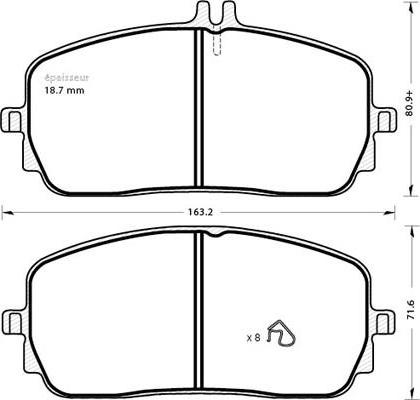 Mercedes-Benz A0004203905 - Set placute frana,frana disc aaoparts.ro