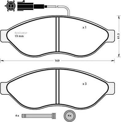 FIAT 77369119 - Set placute frana,frana disc aaoparts.ro