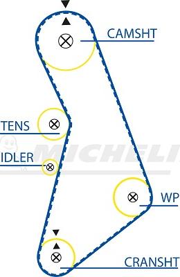 MICHELIN EngineParts SMATB0049 - Curea de distributie aaoparts.ro