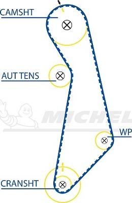 MICHELIN EngineParts SMATB0042 - Curea de distributie aaoparts.ro