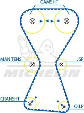 MICHELIN EngineParts SMATB0179 - Curea de distributie aaoparts.ro