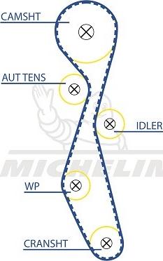 MICHELIN EngineParts SMATB0256 - Curea de distributie aaoparts.ro